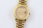 TWS Gold ROLEX Day-date Replica 2836 Automatic Movement Transparent Indexes 40MM Gold Watch